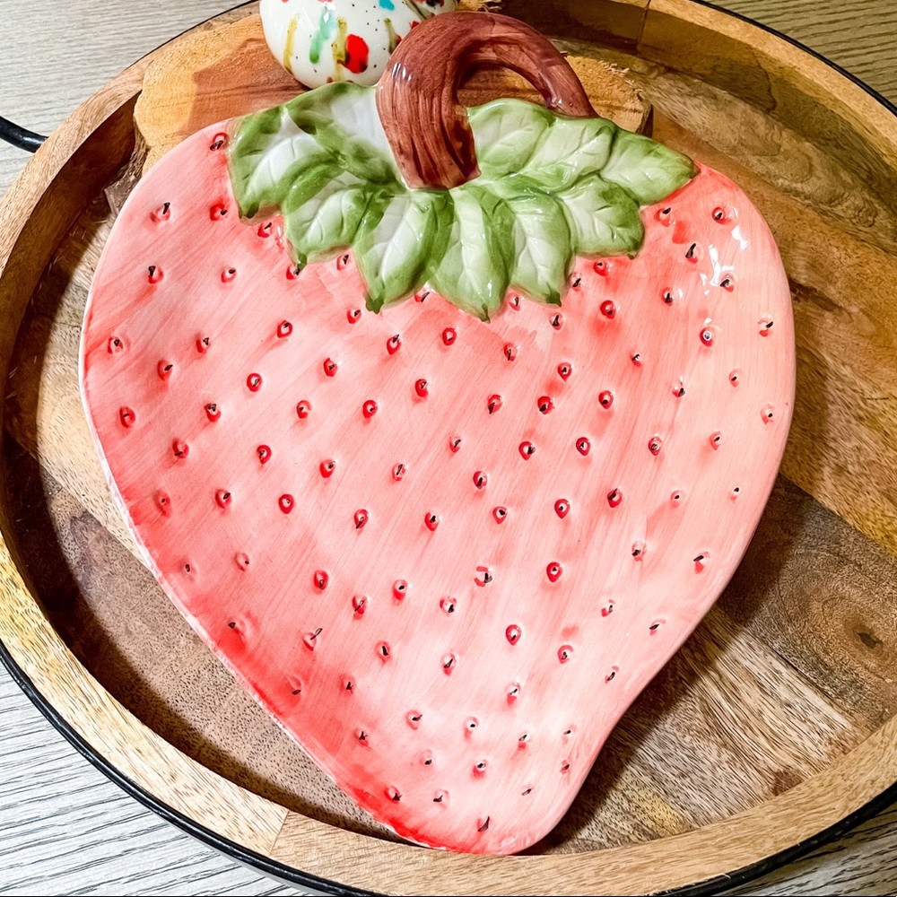 Strawberry Ceramic Small Serving Platter